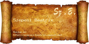 Szepesi Beatrix névjegykártya